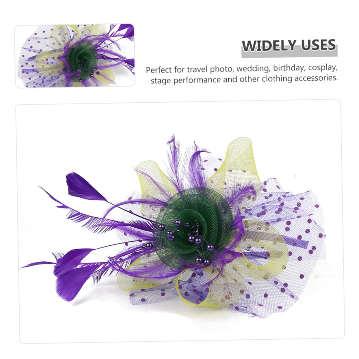 Abaodam 4pezzi Fascinator Da Sposa Con Fiori Colorati e Rete Per Tea Party e Matrimonio Accessorio Elegante Per Donne Per Cerimonie e Occasioni Speciali
