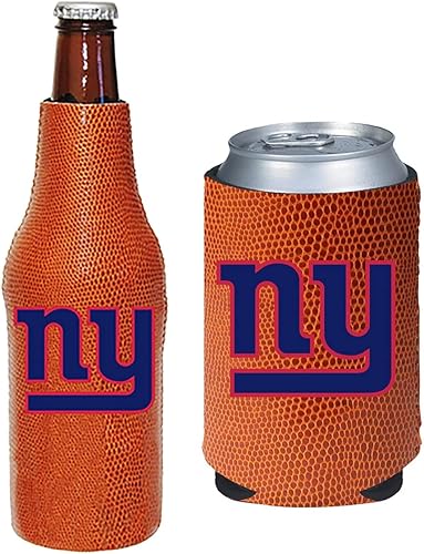 Miniatura 54 de Soporte aislante para latas y botellas de fútbol, hielera Huggie (escudo verde de Nueva York/logotipo (Jets)