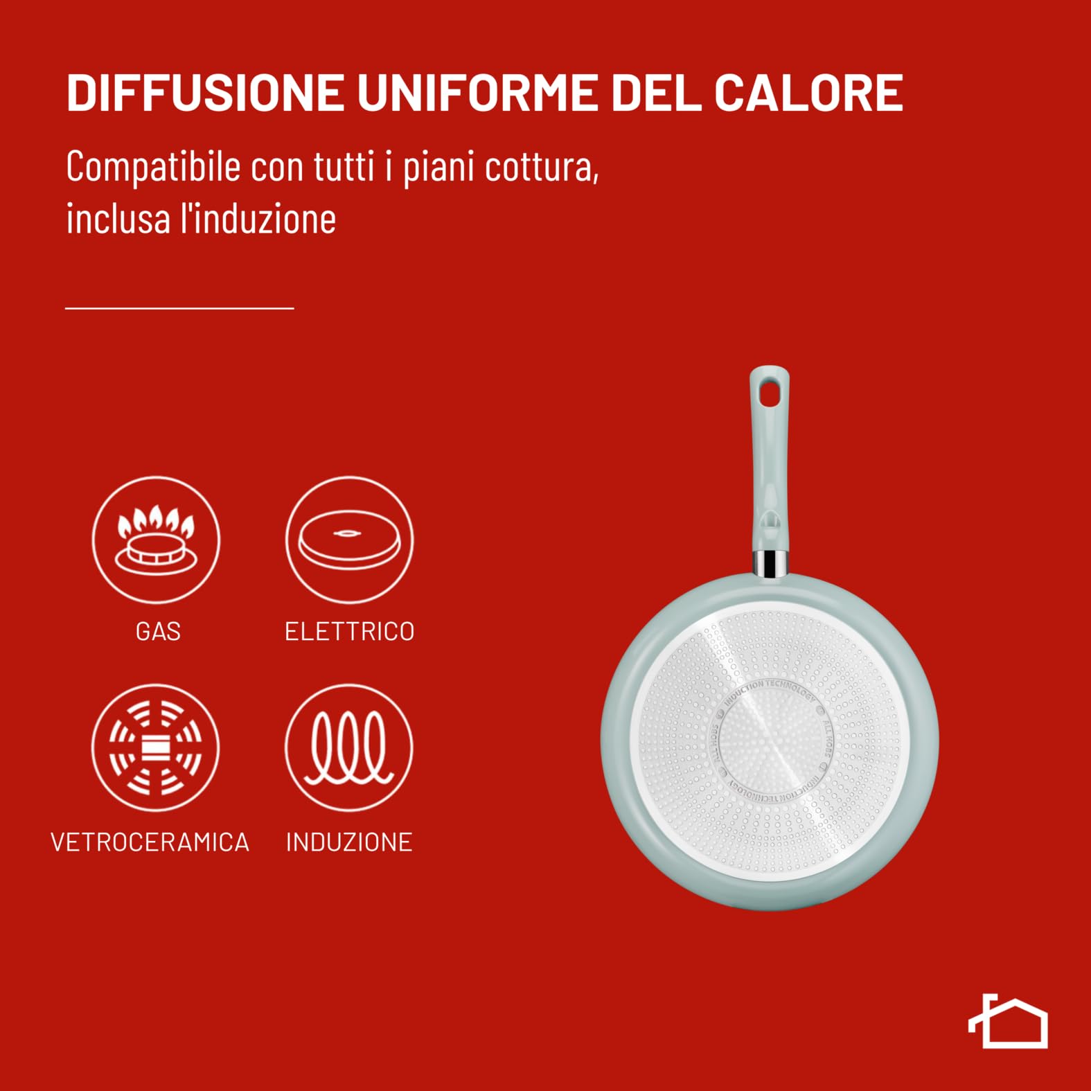 Lagostina Salvia, Set di Padelle e Pentole Antiaderenti 5 Pezzi in Alluminio Riciclato, Rivestimento Mineralia, Indicatore di Calore Thermo-Signal, Manico Rivettato, Compatibili con Induzione