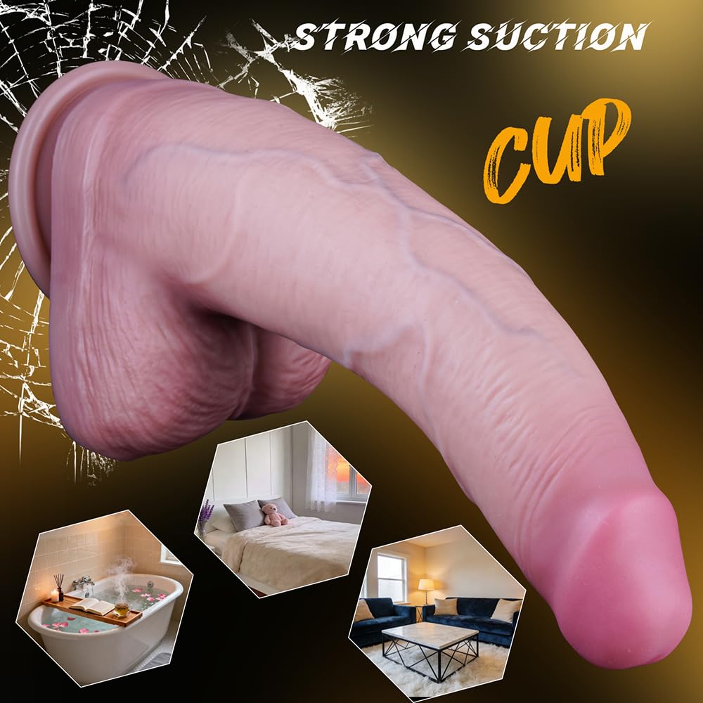 25cm Groß Realistischer Dildo XXL Anal Dildo Sexspielzeug Dicker Dildo mit starkem Saugnapf Analdildo Perfekt Echte Adern Und Erhabene Hoden Echte Penisnachbildung Analstimulation Erotik Sex Toy