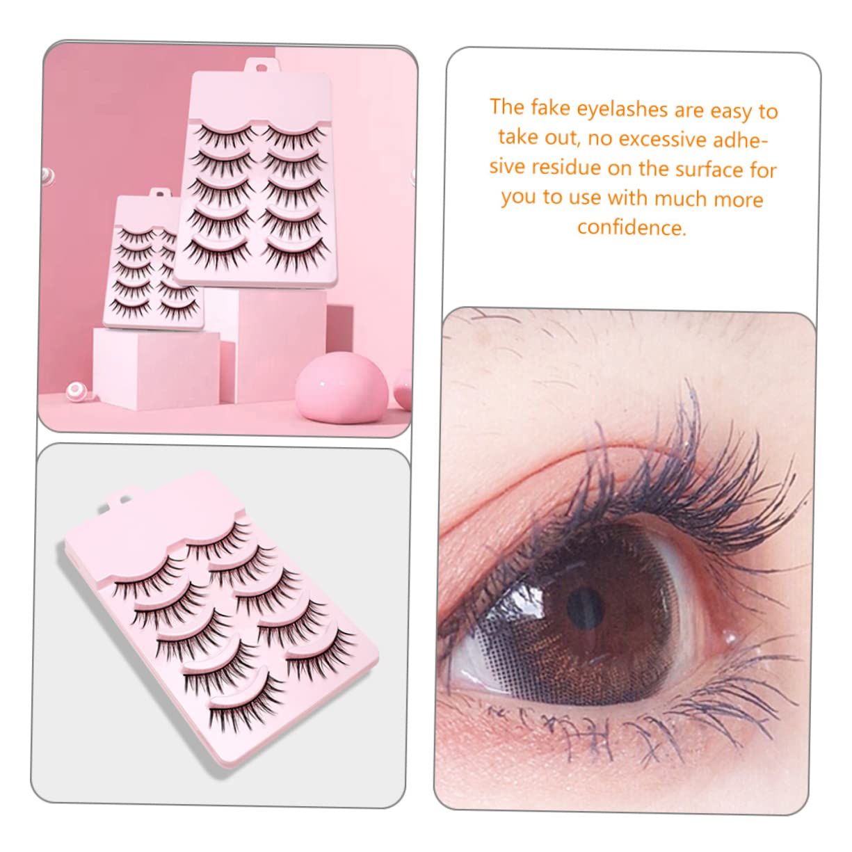 Healeved 5 Set Di Ciglia Finte Per Donna Kit Di Ciglia Finte Soffici Ciglia Singole 10 Paia*5