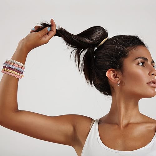 Miniatura 2 de 20 ligas bohemias para el cabello para mujer, 5 estilos, lindas pulseras para cabello fino y gruesocolas de caballo, pulseras de liga para el