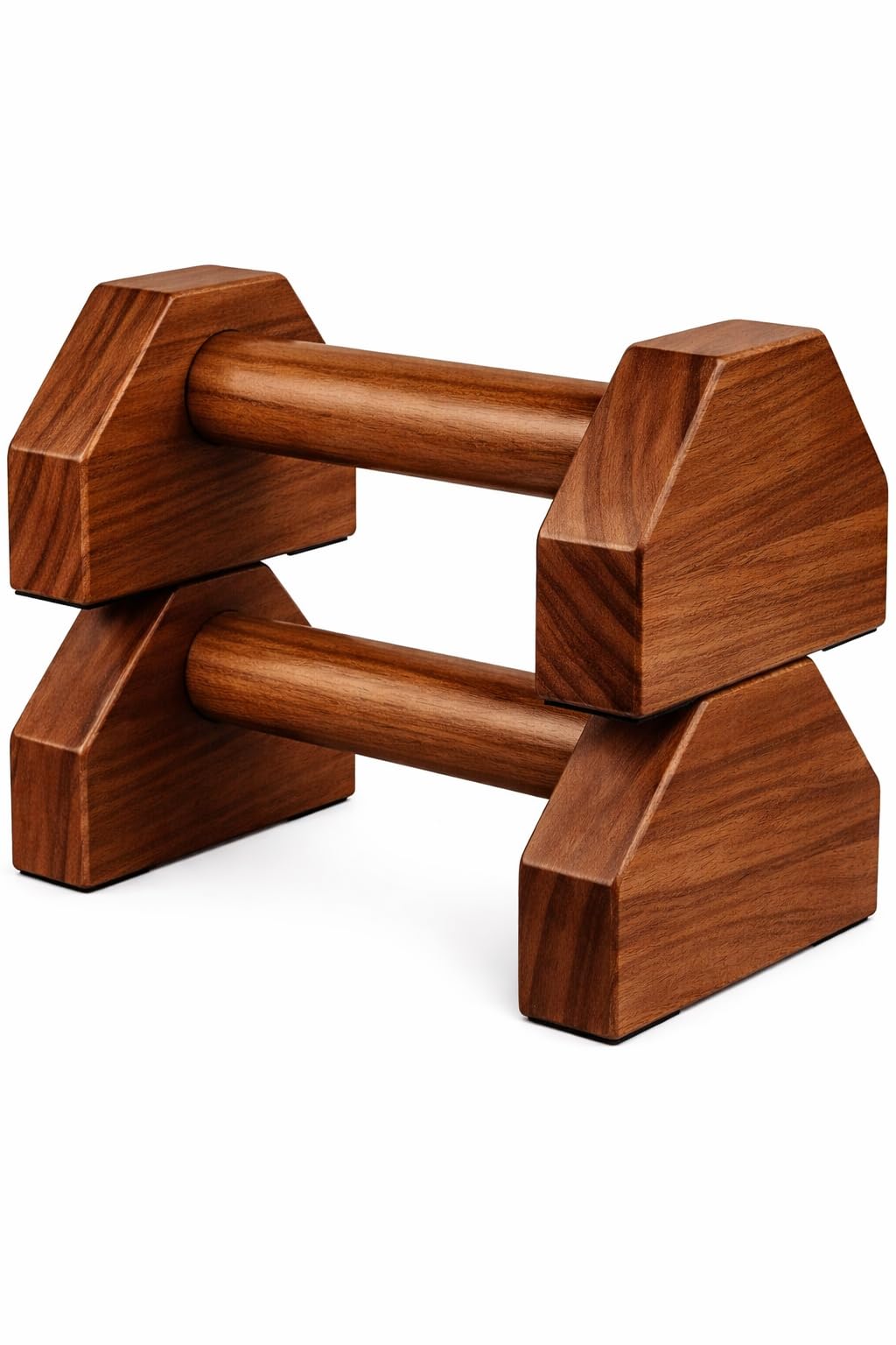 Wooden Push Up Bars, walnut Wood Finish, Dumbbell Style Design, Pair-image-8