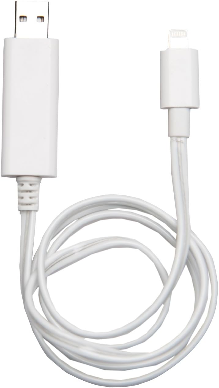 Joltz Power Banks LCW5P Pulsating Light USB Charge and Sync Cable for iPhone 5, iPad and iPod touch - White Cable Purple Light