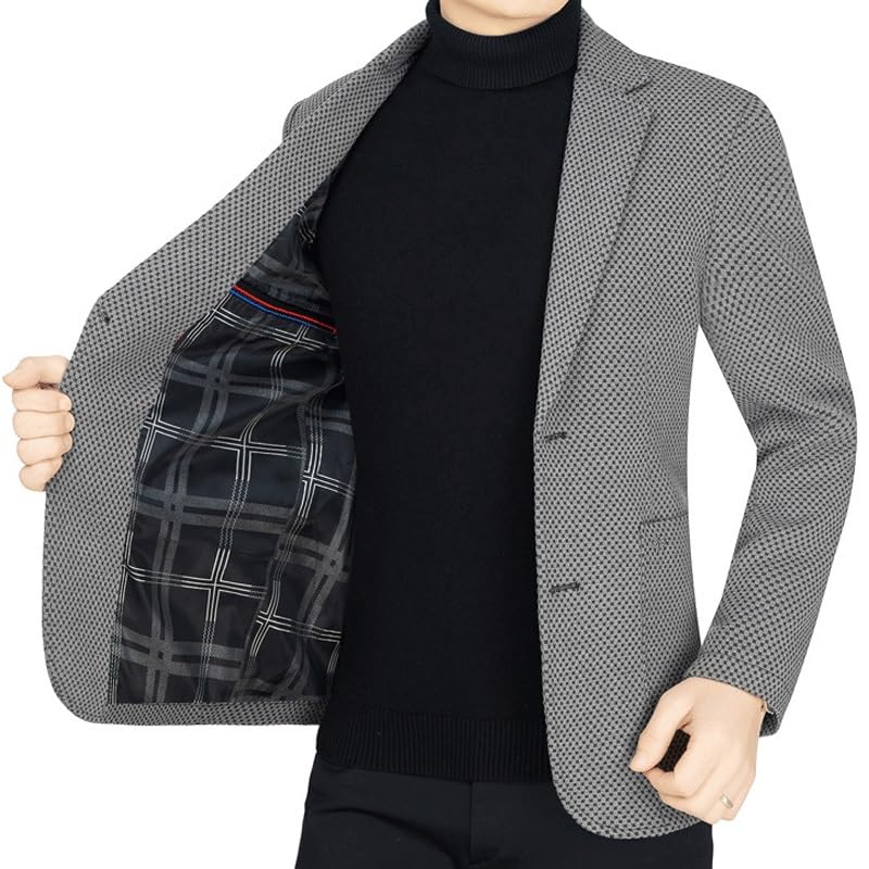 Mens Gray Houndstooth Blazers Jacket Casual 2 Buttons Suit Sport Coats for Daily Party Business Wedding Prom Homecoming2