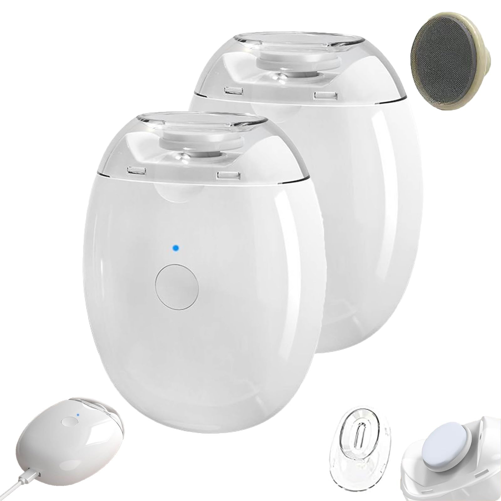 Finger Nail Grinder - Universal Automatic Fingernail Grinder, Electric Nail Grinder with LED Light & 3 Speed Settings, Ultra-Quiet Rechargeable Smart Nail Trimmer, for Adults, Kids & Seniors (2PCS)