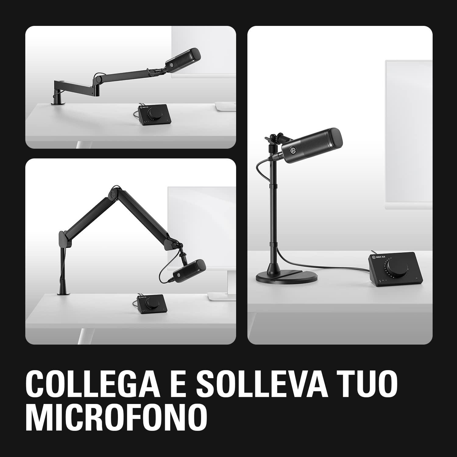 Elgato Wave DX - Microfono XLR dinamico, schema cardioide, riduzione rumore, ottimizzato per la voce per podcast, streaming, trasmissioni, non richiede amplificatori, per tutte le interfacce, Mac, PC