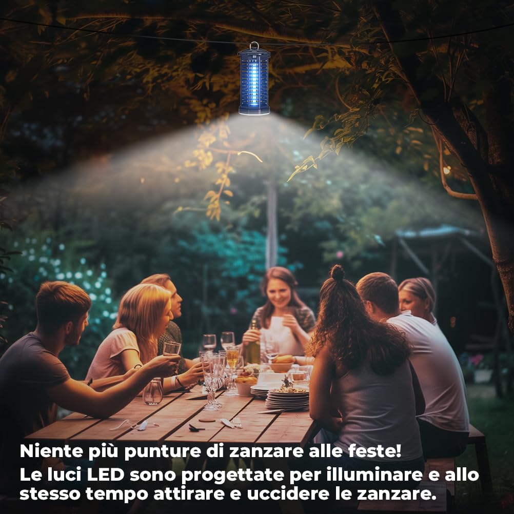 YISSVIC Elektrische Mückenlampe, 4200 V, UV-Mückenfalle mit LED-Licht, wasserdicht IPX4, für Innen und Außen, mit Reinigungsbürste