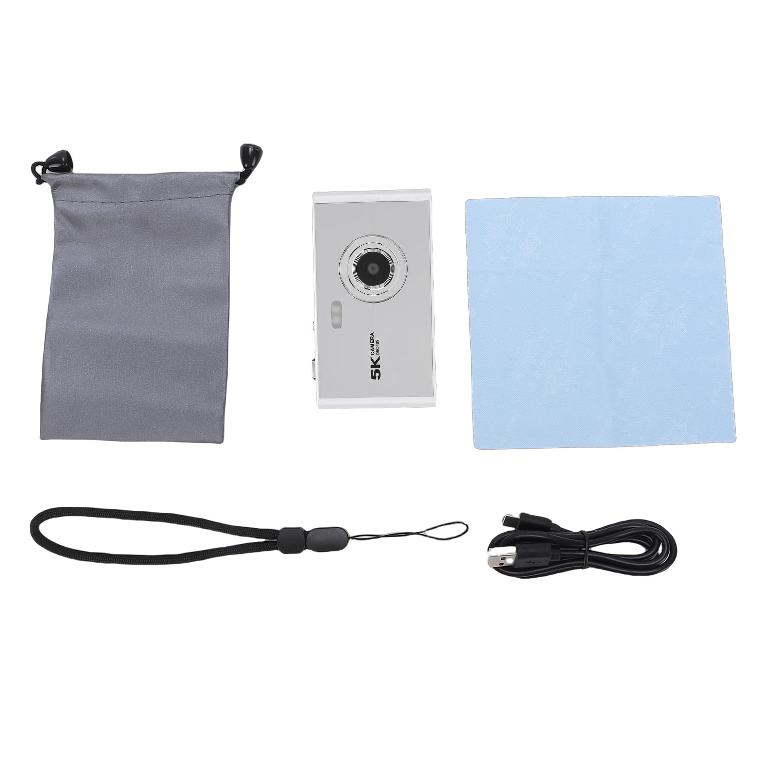 Fotocamera Digitale, 5K 72MP HD Zoom 16X Compatta Vlogging Punta e Scatta con Flash Autofocus Schermo da 2,8 Pollici per Viaggi YouTubing Adolescenti Bambini (SILVER)