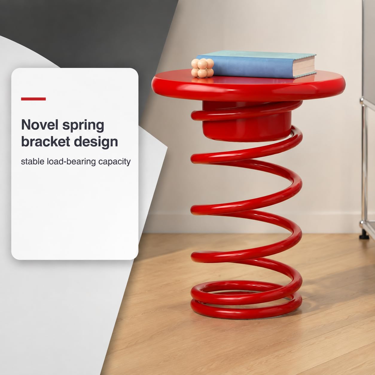Tavolino Da Salotto Creativo A Spirale, Comodino Compatto red