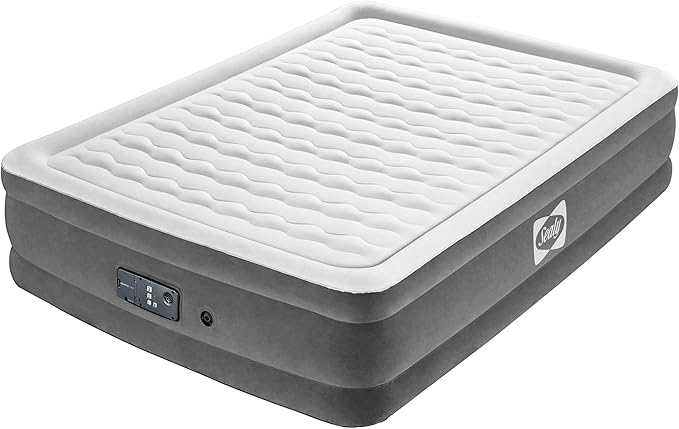 Sealy: AlwayzAire 18" Airbed - Queen - Built-in Comfort Pump, Inflatable Mattress, USB Charge, Wave Beam Construction, Adjustable Firmness, Storage Bag