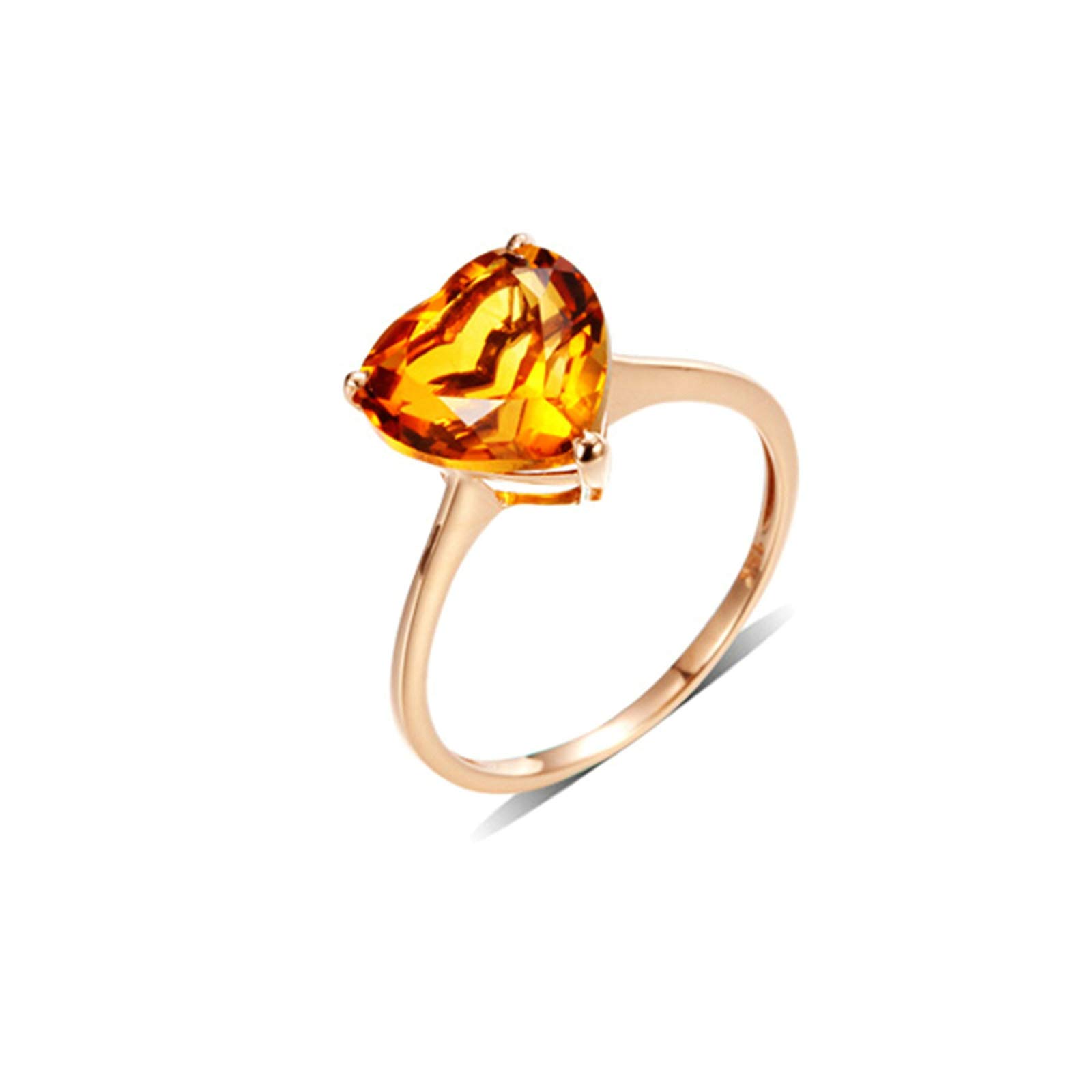Beydodo Pierścionek damski z różowego złota 750 serce cytryn 2,5 ct, pierścionek ślubny, zaręczynowy, różowe złoto e różowe złoto, 62 cm (19,7 cala), colore: różowy (Rosegold), cod. TLLWGZ5589