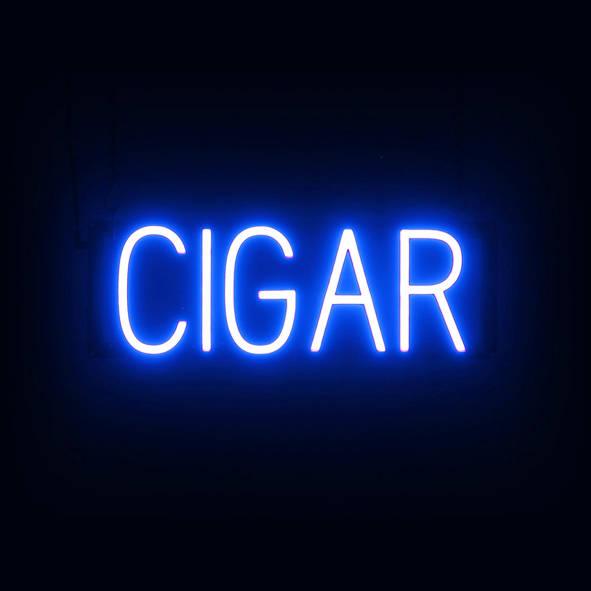 SpellBrite LED Neon CIGAR Sign for Business - Blue, 19" x 6"