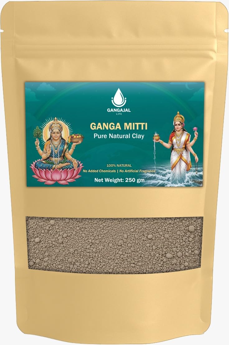 Gangajallife Pavitra Ganga Mitti 250 g | Pure Sacred Soil from River Ganges | Natural Ganga Mati for Hindu Pooja, Festivals & Religious Idols-image-4
