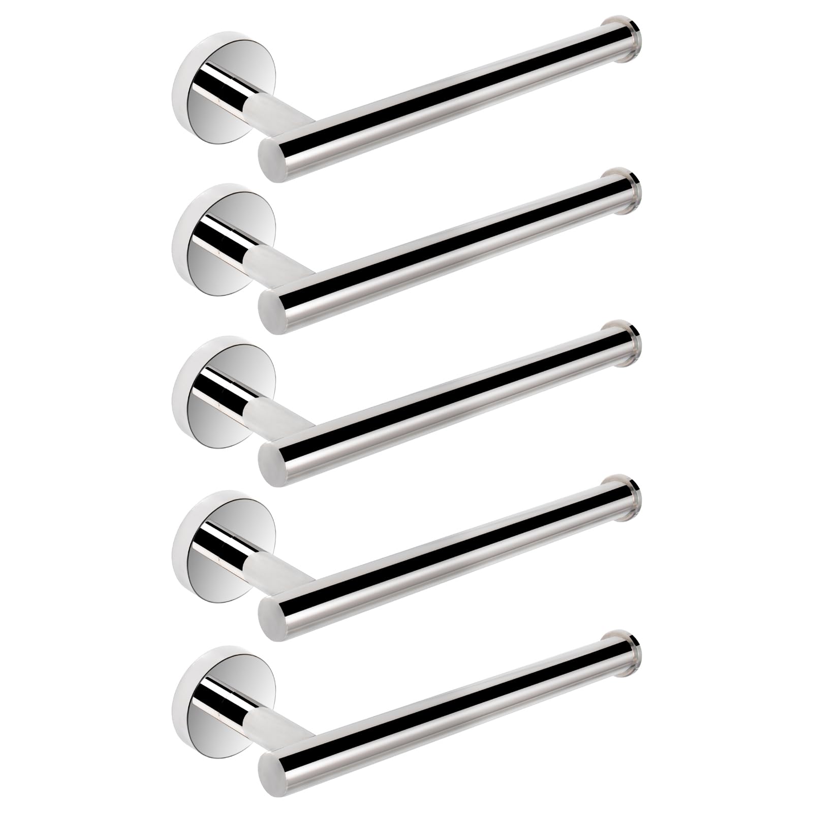 NearMoon Hand Towel Holder/Towel Ring, Thicken Stainless Steel Hand Towel Bar for Bathroom, Rustproof Wall Mounted Towel Rack, Contemporary Style Bath Accessories, 9 Inch (5 Pack, Chrome Finish)