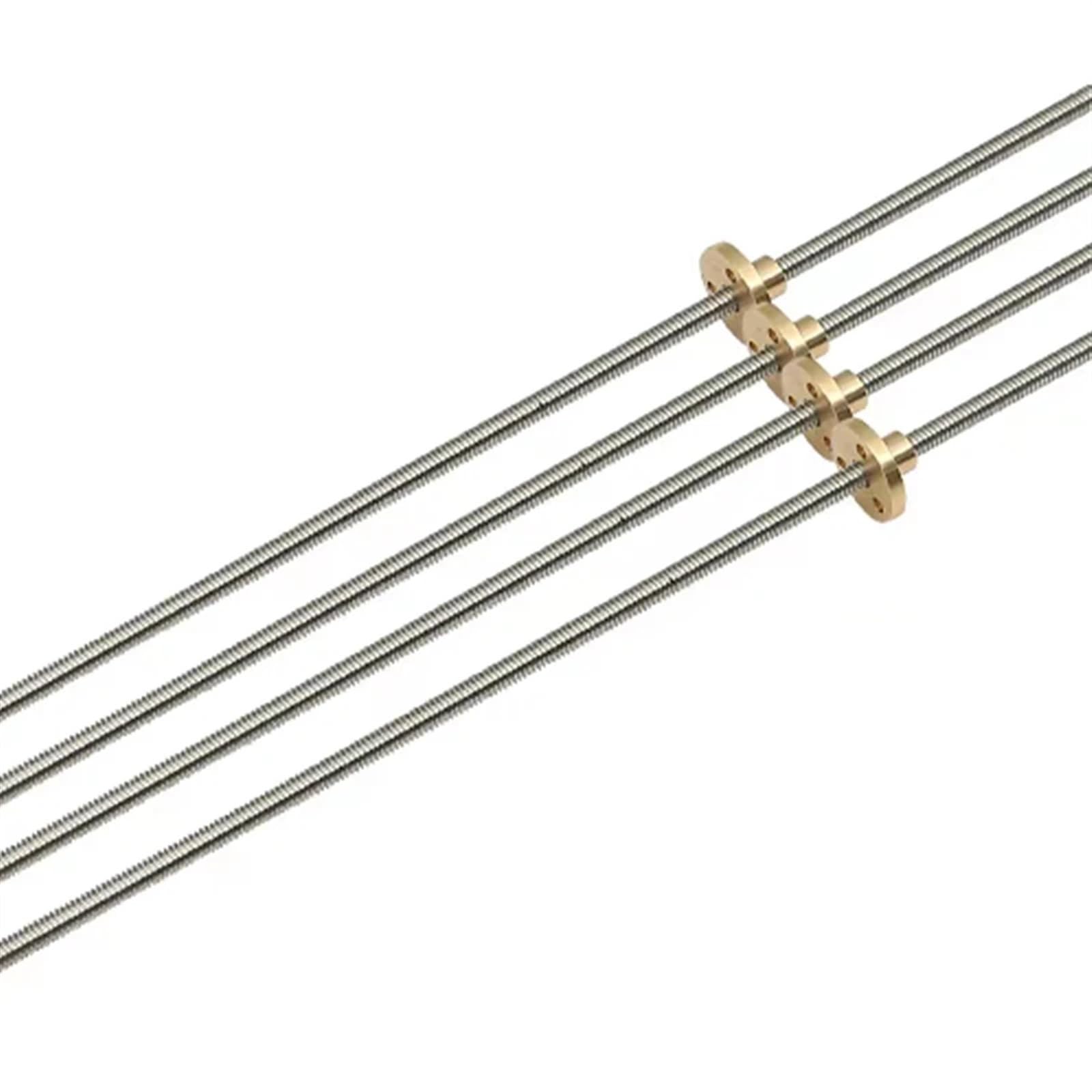 Trapezspindel für 3D-Drucker T5 Leitspindel 304 Edelstahl Durchmesser 5 Mm Steigung 1 Mit Messingmutter(Picth 1mm lead 4mm,550mm)