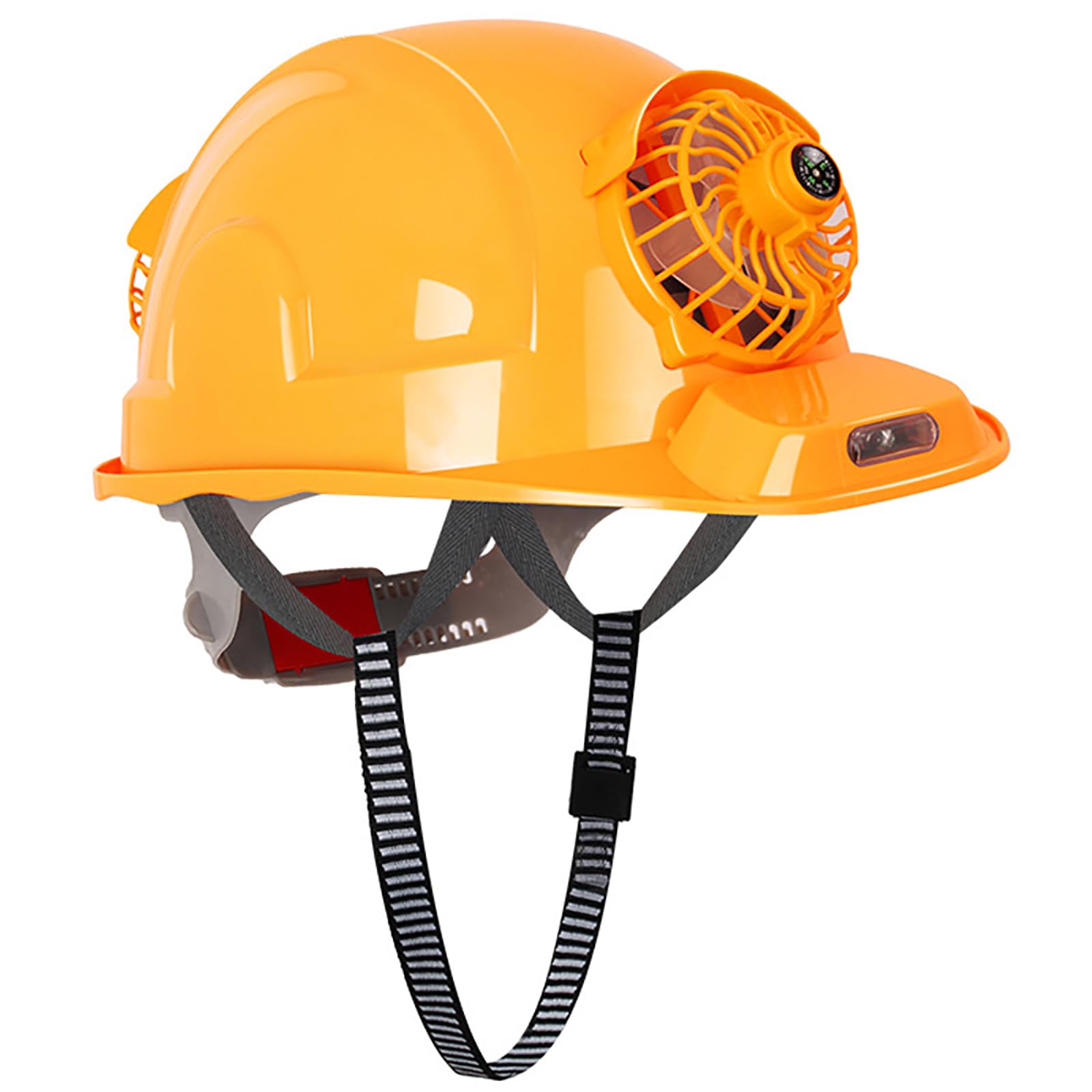 Casco de Obra Ventilado Solar y USB con 4 Velocidades, Sombrero de Seguridad Impermeable con Luz LED, Enfriamiento Rápido para Trabajos al Aire Libre