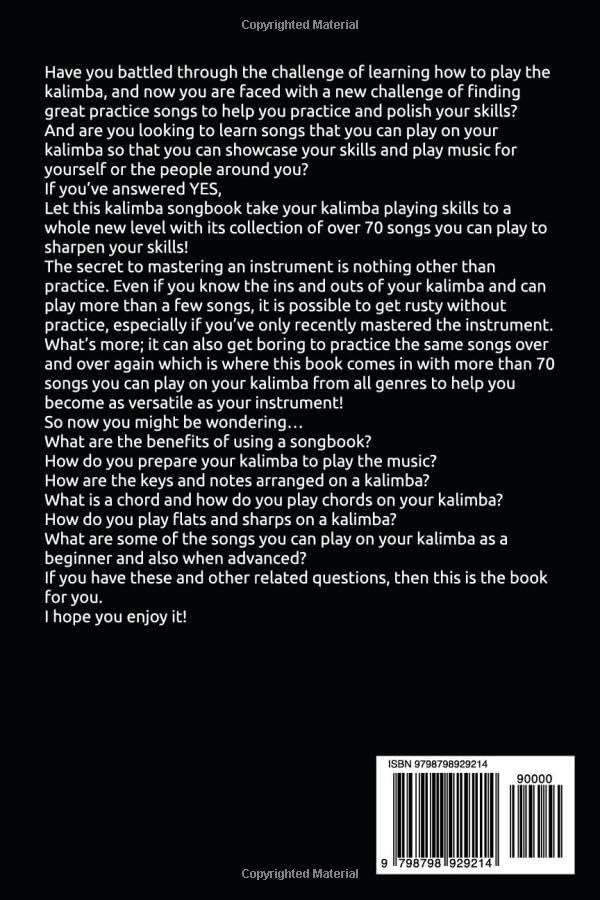 Kalimba Songbook: 75 Classic and Latest Easiest Songs You Can Play on a 10 and 17-key Kalimba (Music Mastery) - Image 2