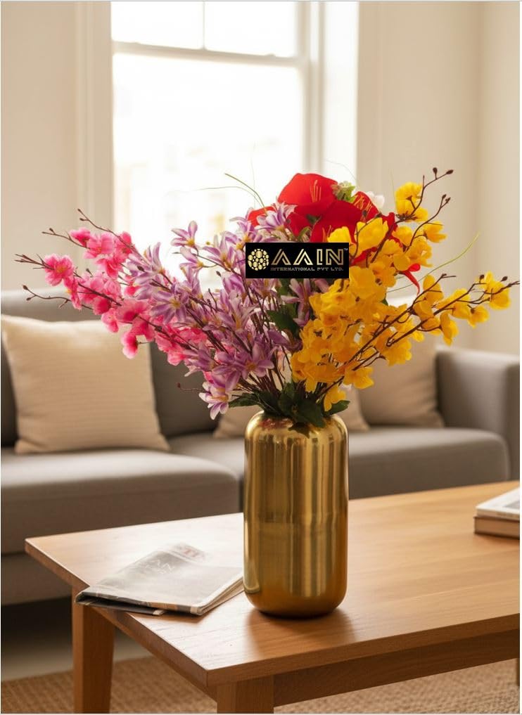12 Inch Tall Metal Flower Vase Modern Decorative Centerpieces/Table/Accent Decor |Minimalist, Elegant Vase for Living Room, Home, Office, Party & Gift (Gold)-image-47