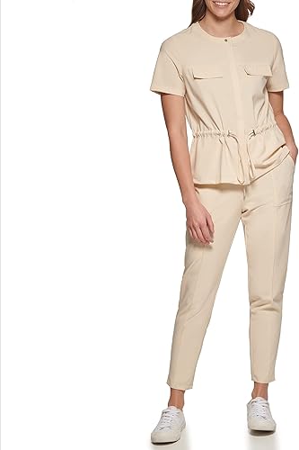 Vista 2 de Calvin Klein Women's Soft Everyday Sinched Waist Short Sleeve Shirt