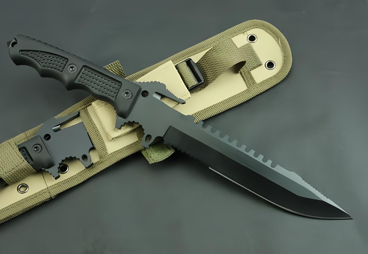 FARDEER Knife GJ29 Outdoor Camping Tool Knife, zawiera brązową skórzaną osłonę, narzędzie kempingowe do wędkowania, polowania, aktywności sportowej