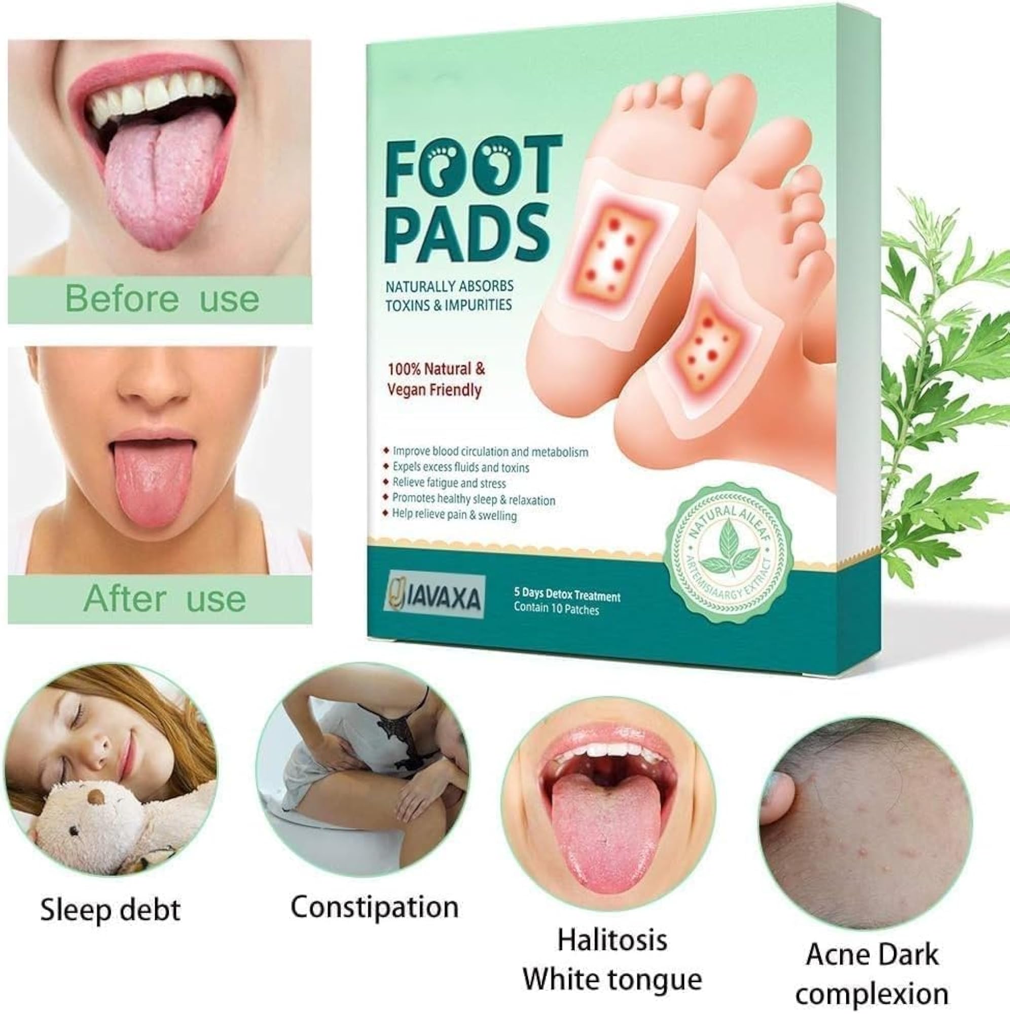 Herbal Night Use Foot Patches for Relaxation & Self-Care Routine