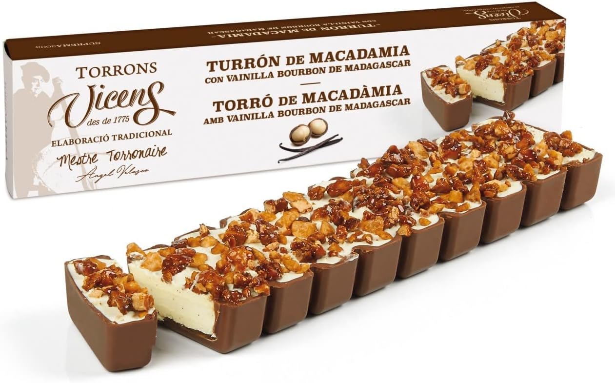 Vicens Agramunt's Torrons - Natura Collection - Macadamia nougat with Bourbon Vanilla from Madagascar - 10.58oz/ 300gr