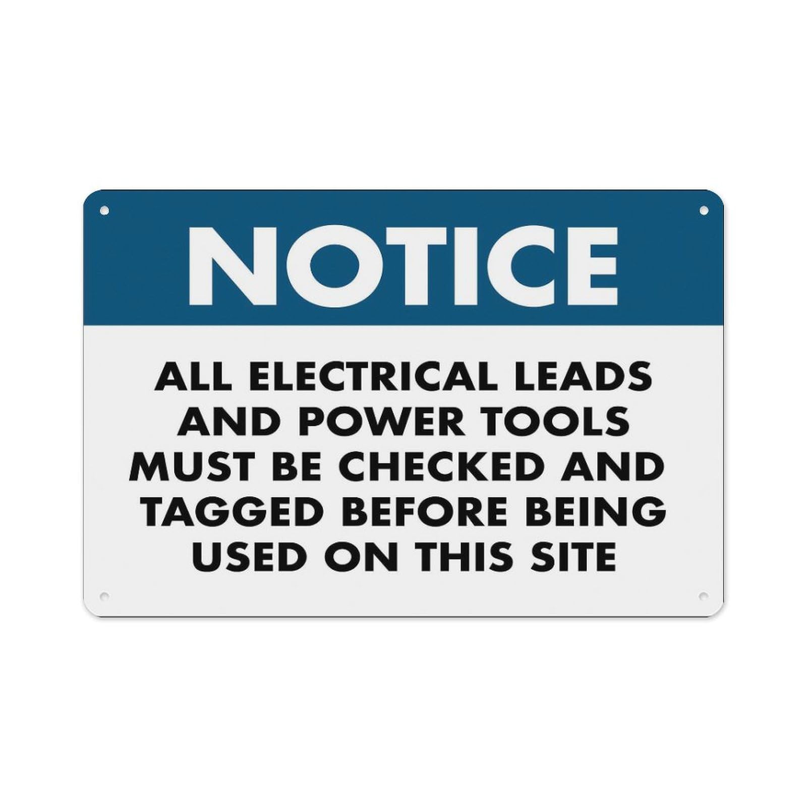 Peiyeety A01 Notice Power Tools Checked Sign Aluminum Tin Warning Signs For Home Outdoor Garden 8X12 Inches