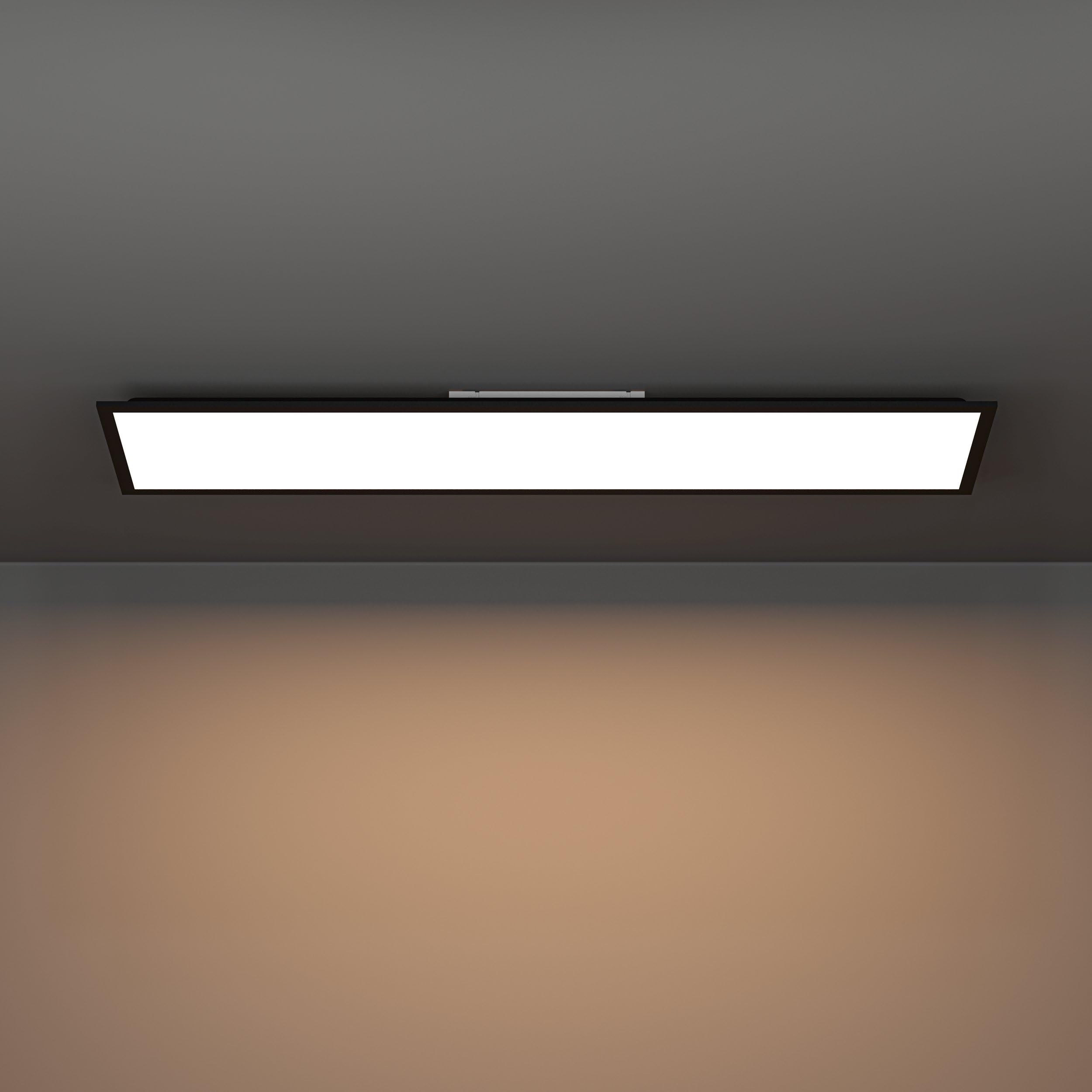EGLO connect.z Smart-Home LED Panel Moradillo-Z, 120 x 30 cm | ZigBee Deckenleuchte, Matter, App und Sprachsteuerung Alexa, warmweiß-kaltweiß, RGB, dimmbar, Deckenlampe schwarz