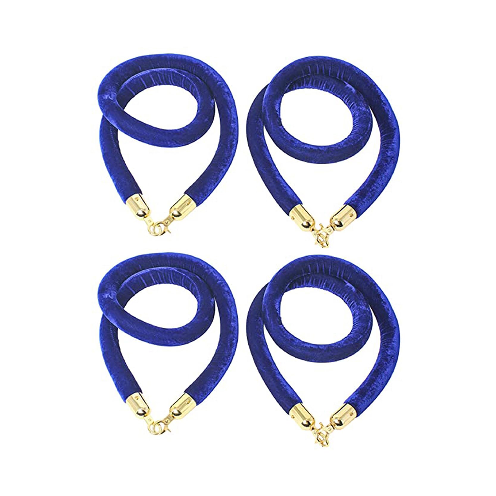 Cordes en velours lot de 4 barrières 1,2m avec crochets dorés pour guidage