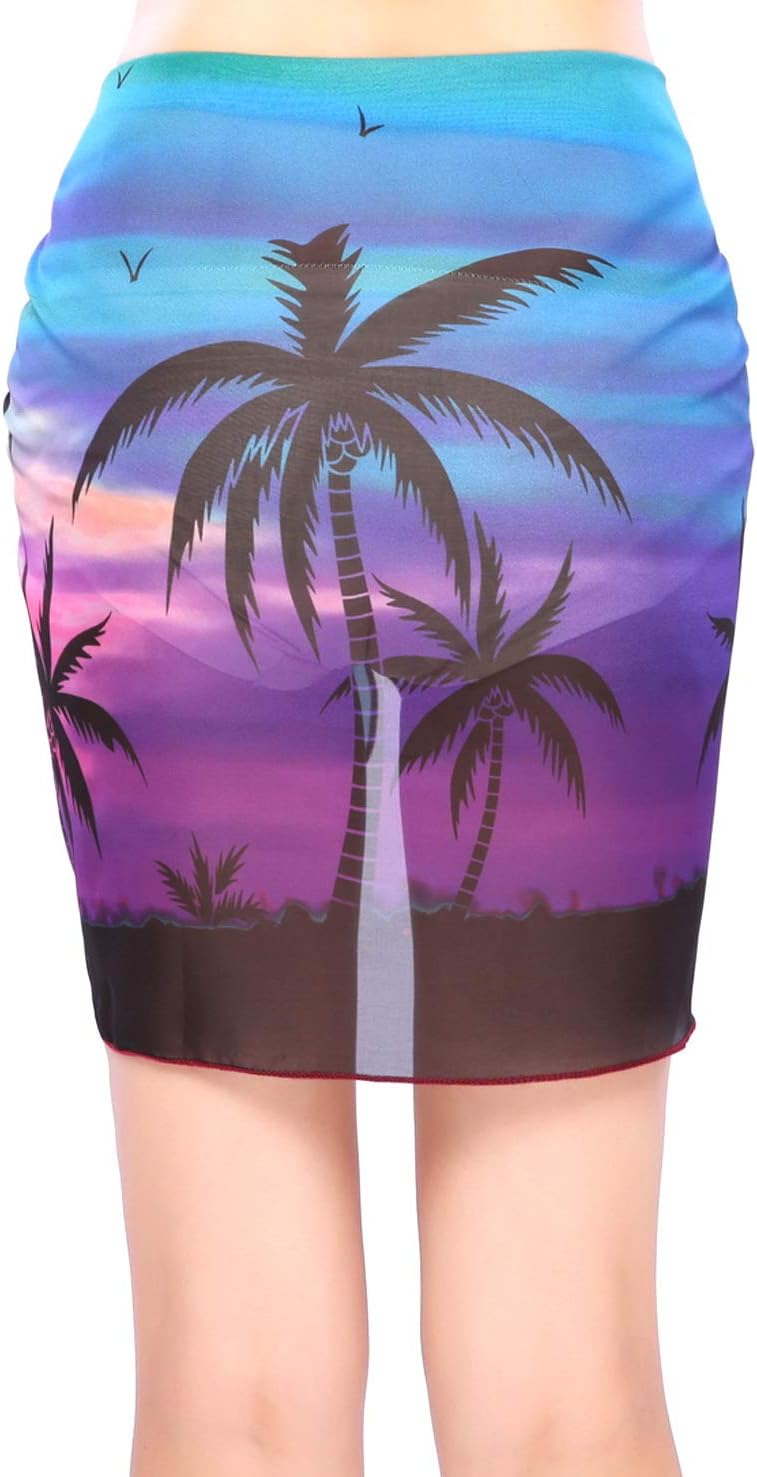 ChinFun Women's Soft Wrap Beach Swimwear Short/Knee Length/Long Cover Up Pareo Swimsuit Wrap Solid/Patterns - Image 2