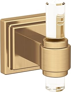 Amerock BH36060CCZ | Clear/Champagne Bronze Single Robe Hook | 2-15/16 in. (75 mm) Length Towel Holder | Glacio | Towel Hook for Bathroom | Bathroom Hardware | Bath Accessories