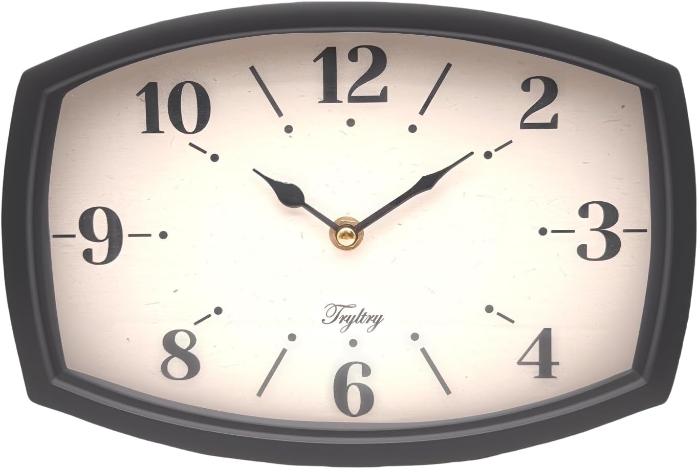 Wall Clock Black Retro Rectangular Clock Metal Wall Clocks Battery Operated Old Design Style for Kitchen, Living Room or Office Small Black Rectangle
