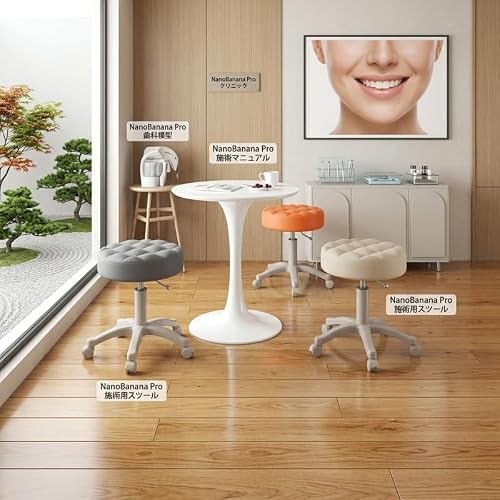 昇降スツール スツール 丸型 背もたれなし 360°回転 静音キャスター付き 高さ調節可能 PUレザー 組立簡単 オフィス リビング 玄関 喫茶店 サロン用 ベージュTeywhny (A,ブラック) [3]