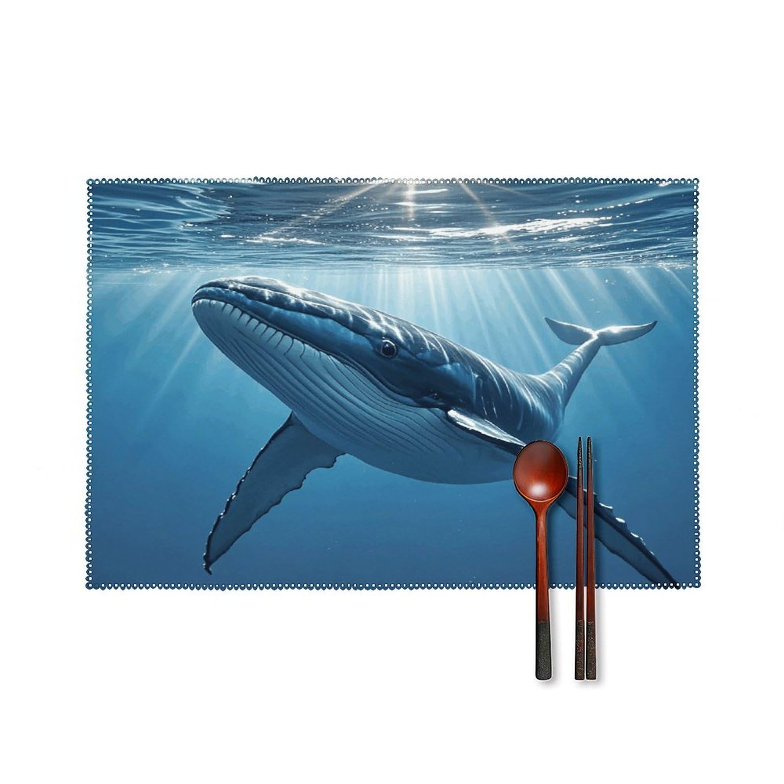 Swimming Fish Png Placemats Set of 6 Heat Resistant Non-Slip Table Mats Washable Indoor Outdoor Place Mats Rustic Vintage Seasonal Placemat for Kitchen Dining Outdoor Party Table Decor