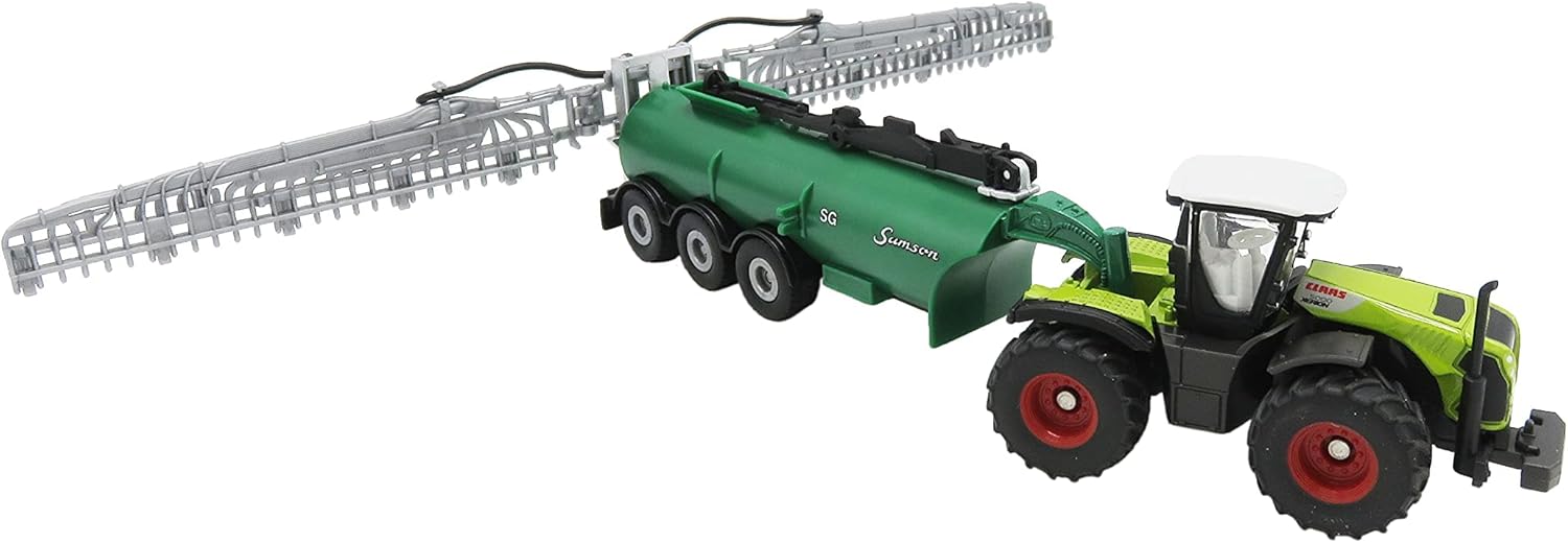 CLAAS Siku Xerion 5000 TRAC Tractor and Vacuum Slurry Tanker 1:87 Scale Model, Green