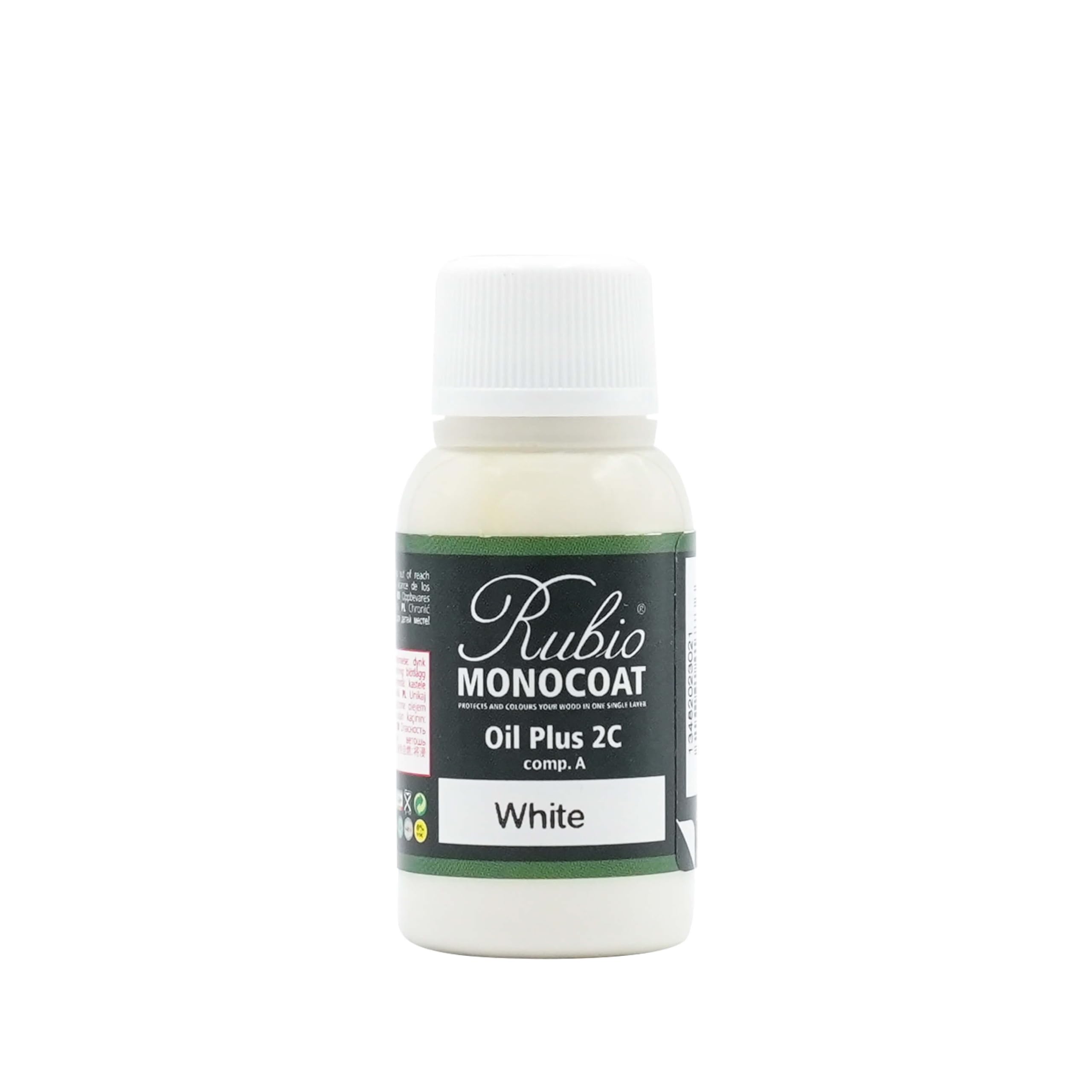 Rubio Monocoat White Wood Oil 0.8 M² - | Oil Plus 2C | Quick-Dry, Eco-Friendly Linseed Wood For Indoor Use | Preserver | 20 Ml (Sample)