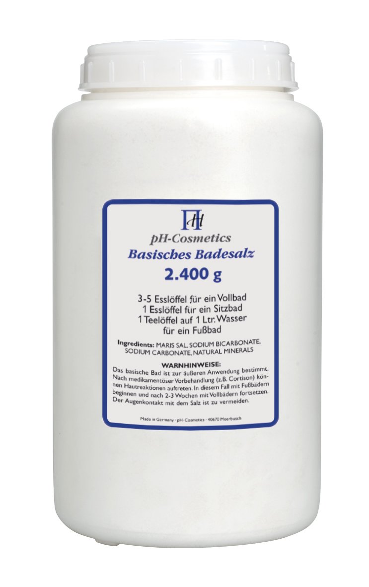 Basisches Badesalz Dose f?r Basenb?der, Basensalz, Badezusatz, pH-Cosmetics, 2400 g