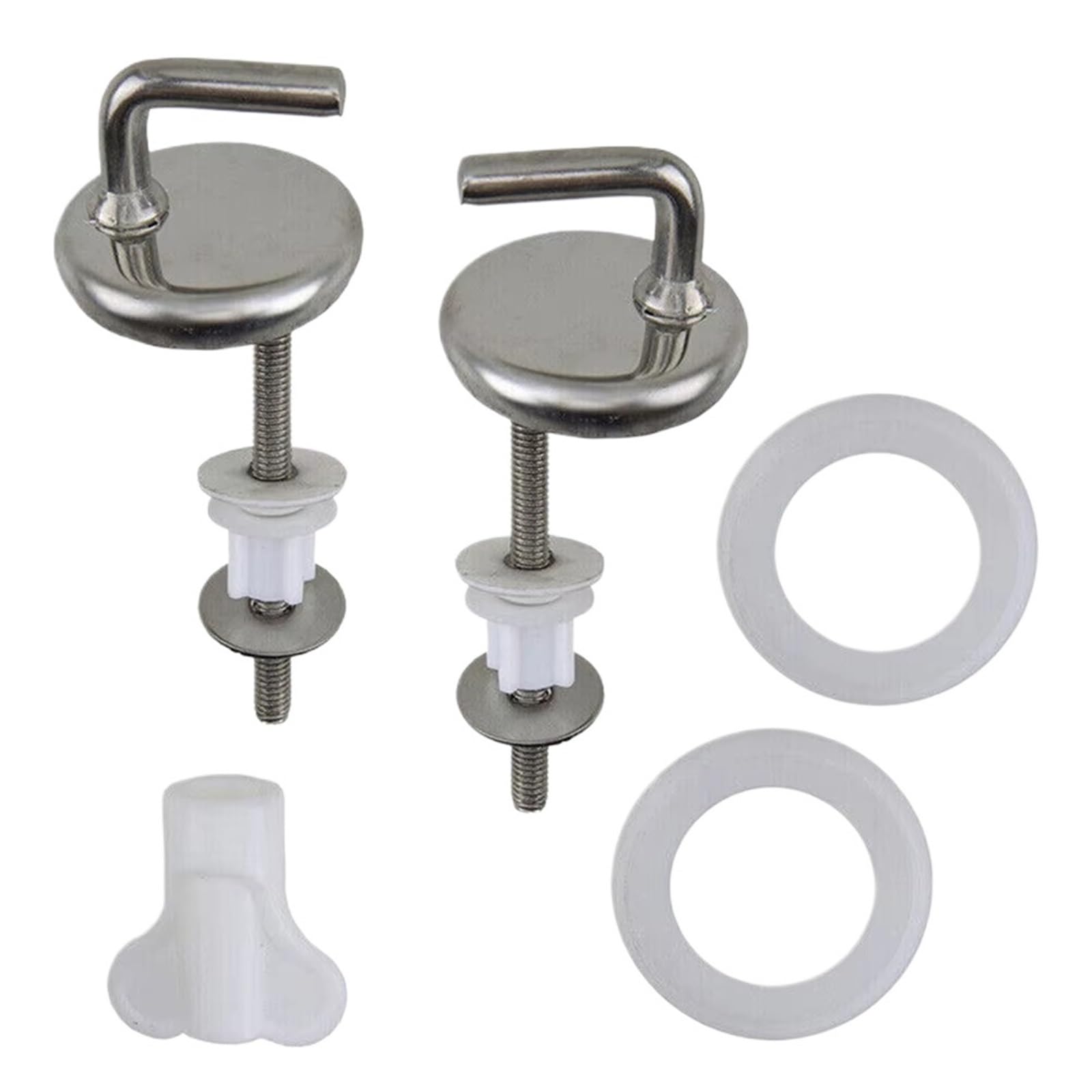 Toilet Hinges Replacement 2Pcs Toilet for Seat Hinge No Noise Stainless Steel with Mounting Accessory Home Hinges Bathroom Fixture
