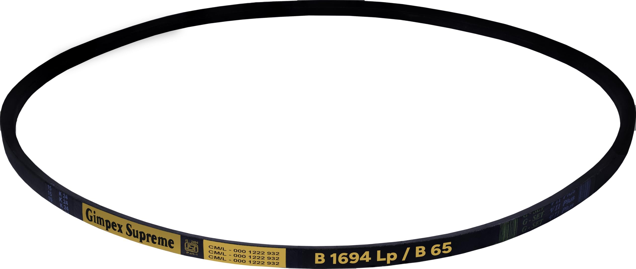 GIMPEX Industrial Classical B Section V-Belt B-65 | Rubber Wrapped and Heat Resistant | High-Performance Drive Belt for Motors Compressors as well as Machinery