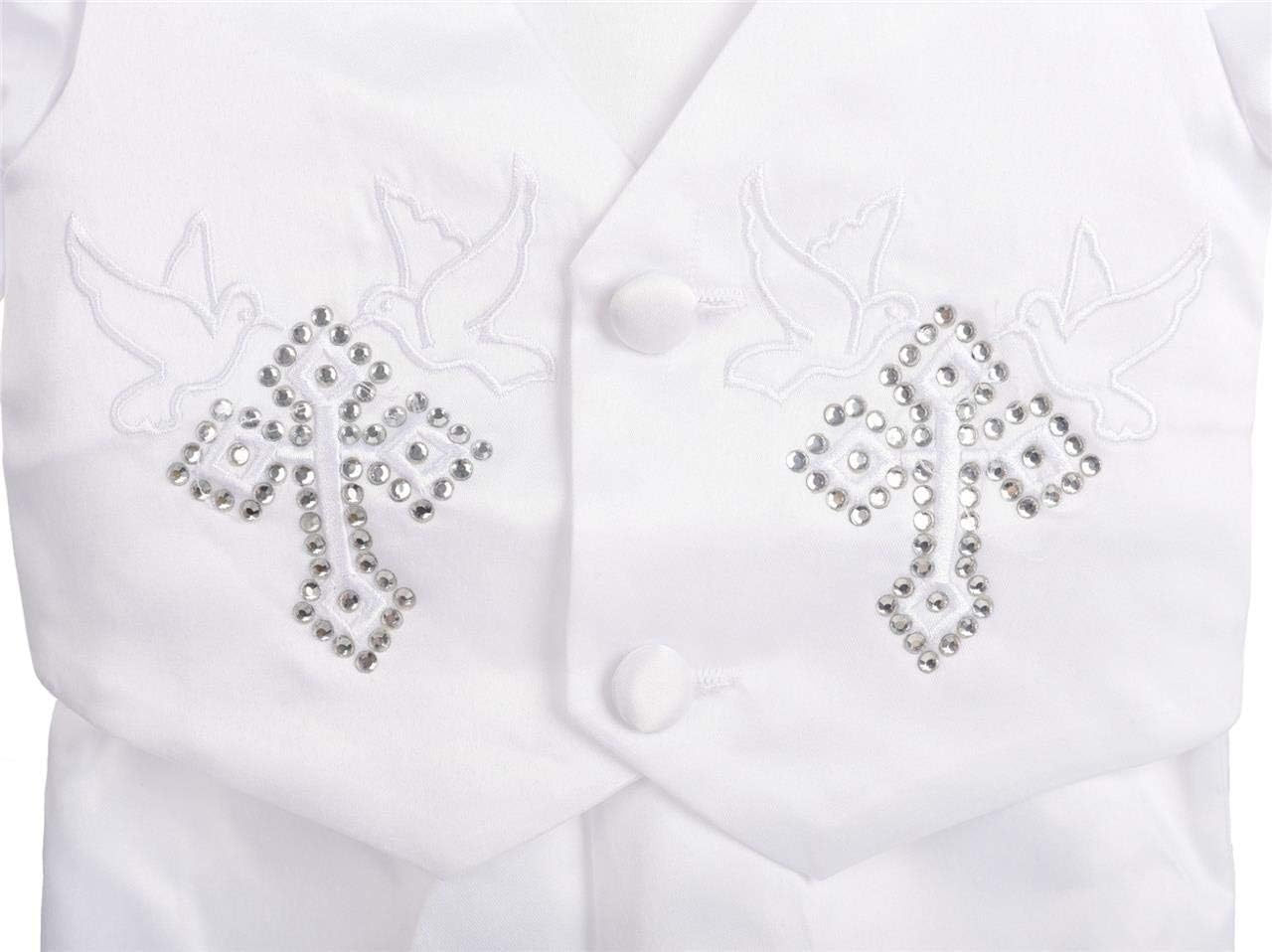 Dressy Daisy Baby Boys Christening Clothing Baptism Outfits with Bonnet Short Long Sleeve White Suit - Image 6