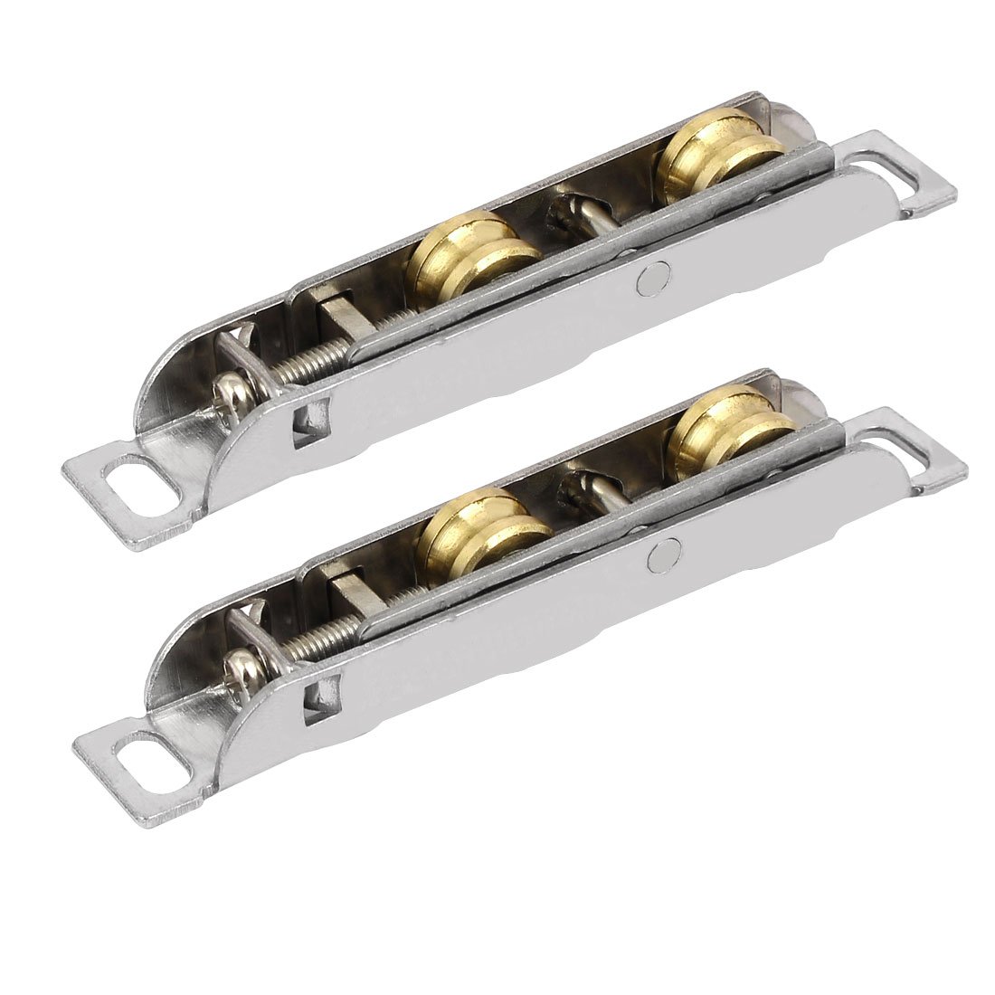 Aexit 100mmx16mmx15mm Adjustable Double Brass Roller Sliding Sash Window Pulley 2pcs (762c19733dd71dafc73d53968a84adbb)