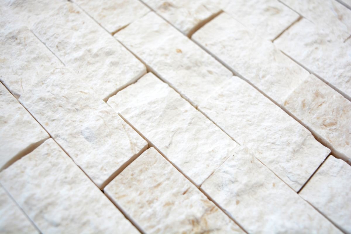 caliza Piedra natural Ladrillo Blanco 3d pared baño cocina