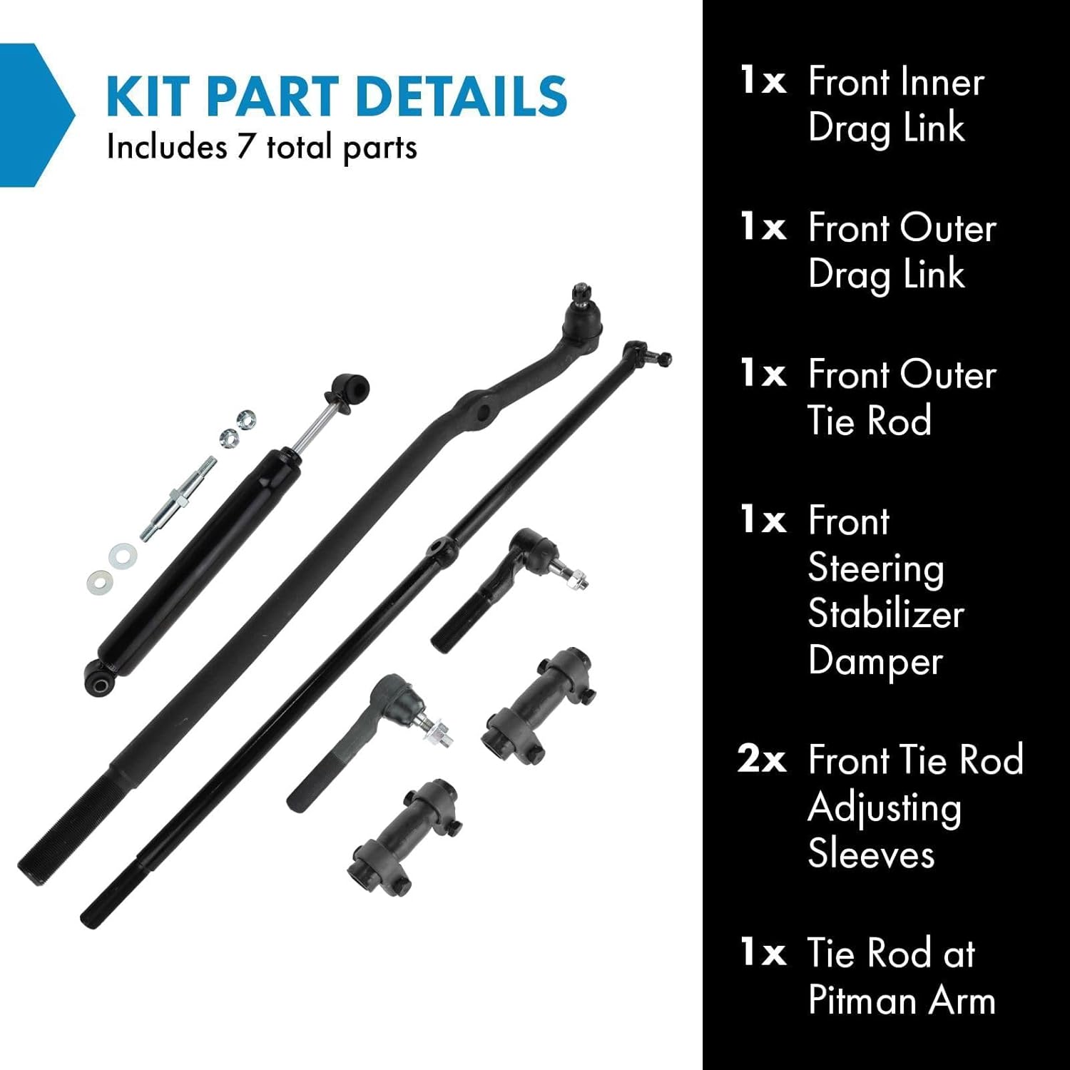 TRQ Steering Kit Compatible with 2000-2001 Dodge Ram 1500 2000-2002 Ram 2500 Ram 3500