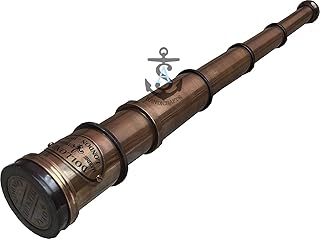 Telescope Brass Antique Nautical Spyglass Pirate Vintage Maritime Handheld 16” Royal Navy Telescope Replica, Antique Gift Ideas for Kids Travellers, Adventure Enthusiasts, Collectible