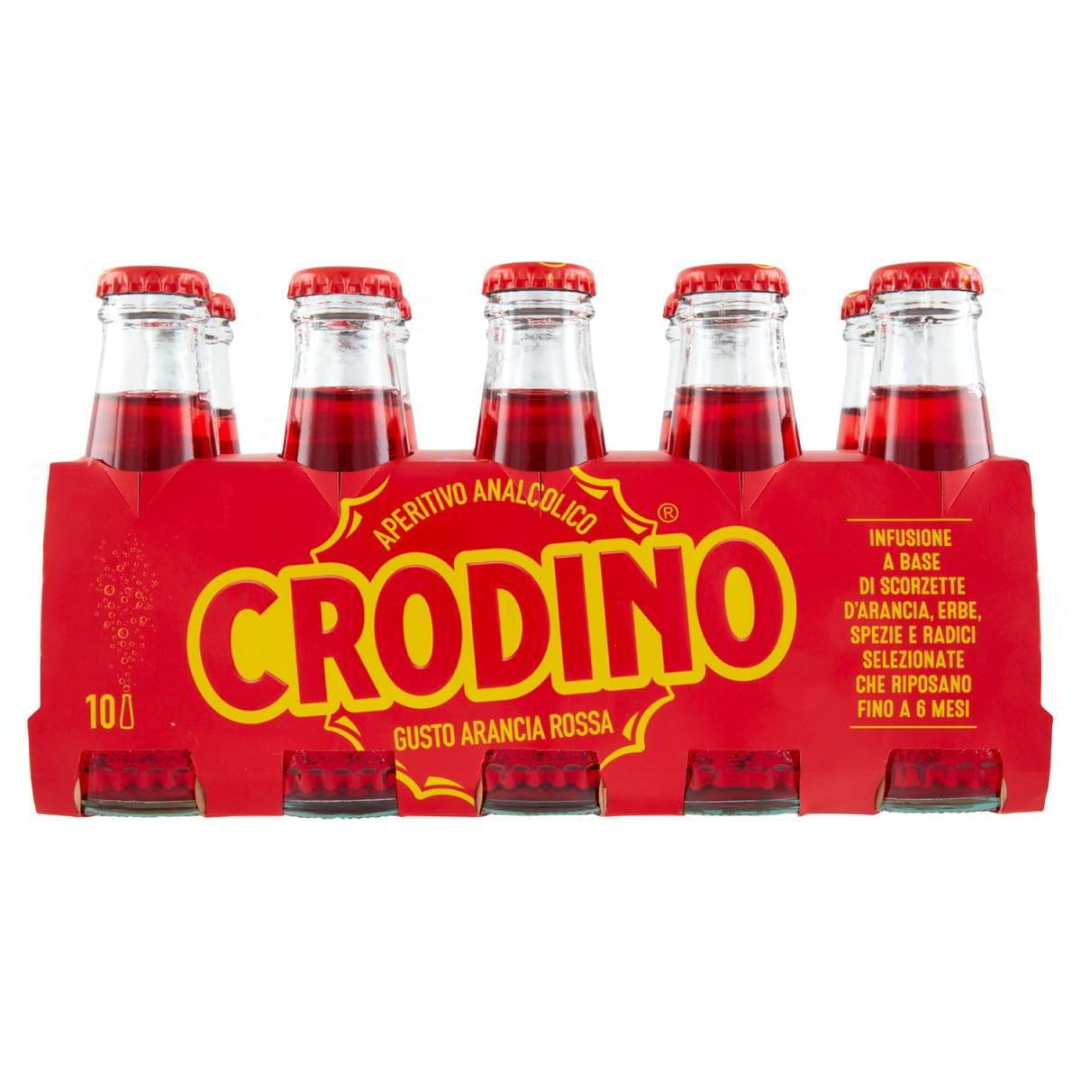 Italian Gourmet Bundle Crodino, Apéritif Sans Alcool Goût Orange Rouge 40 x 10 cl Boisson Apéritive Italienne Pack Verre Ready to Drink Format Mini Bouteilles + Italian Gourmet Polpa