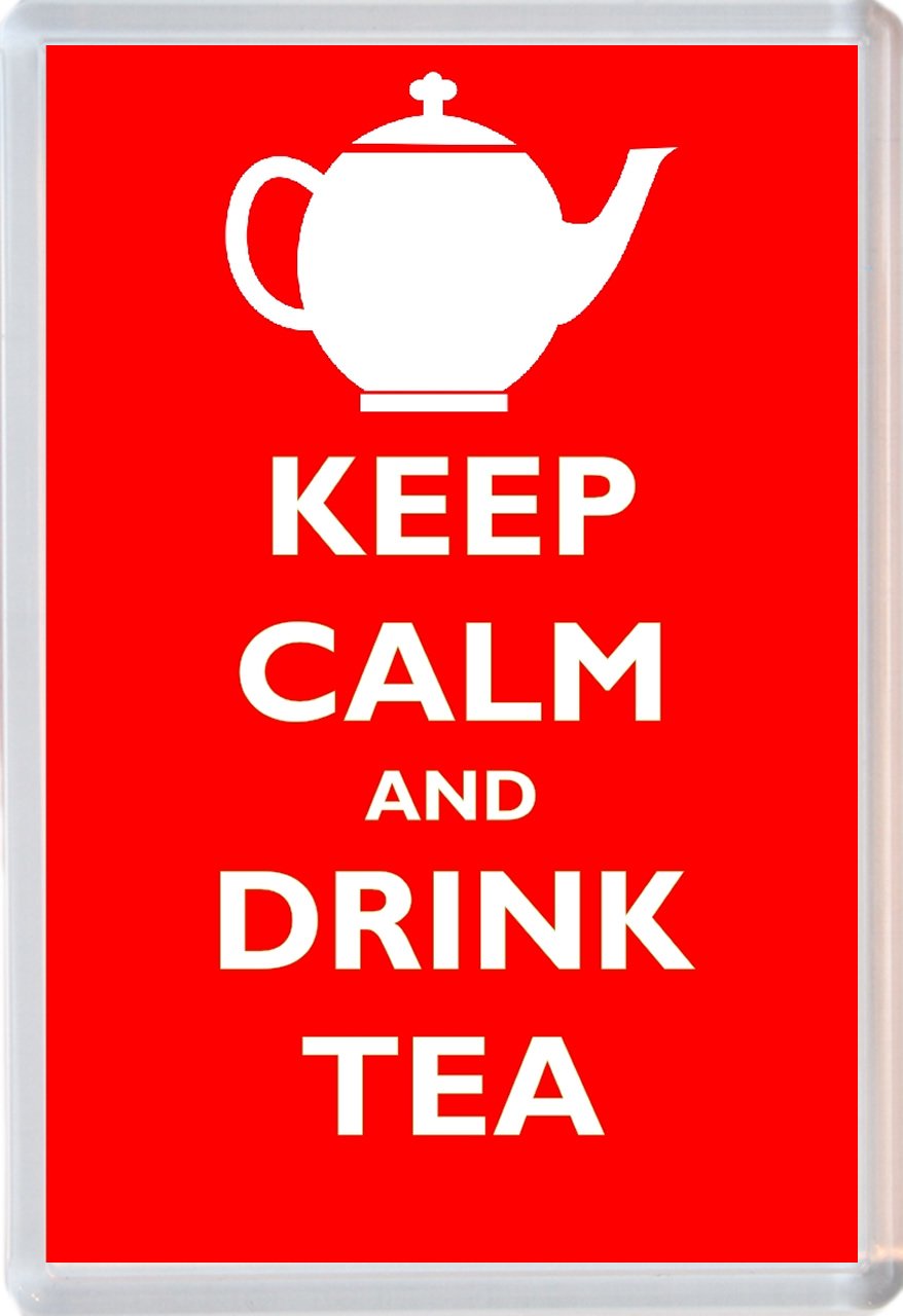 Baked Bean Store White Keep Calm And Drink Tea - Jumbo Fridge Magnet