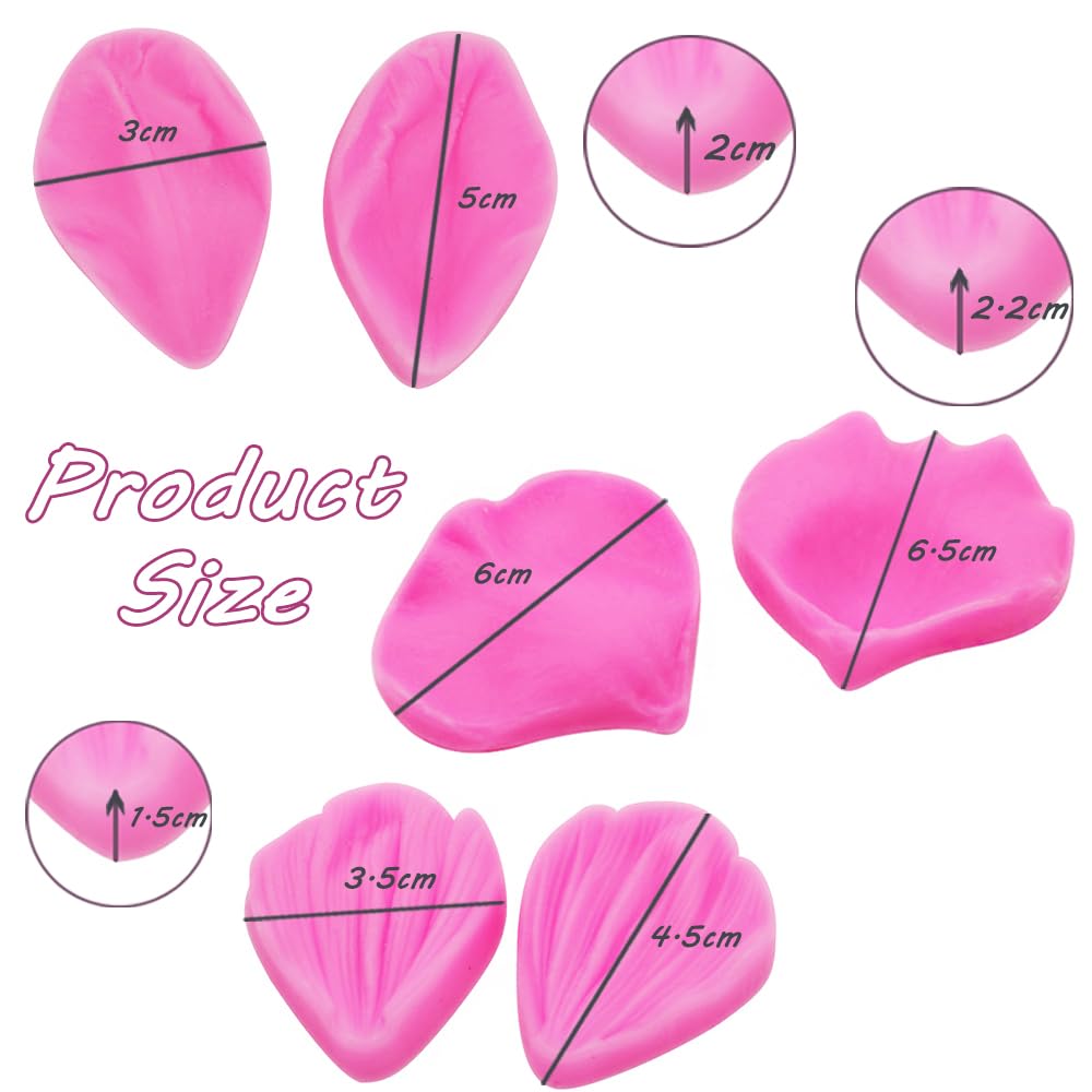 Stampo In Silicone Per Petali Di Fiori - 6 Pezzi Per Rosa, Peonia, Tulipano - Per Cioccolato, Biscotti, Torte - Foto 8