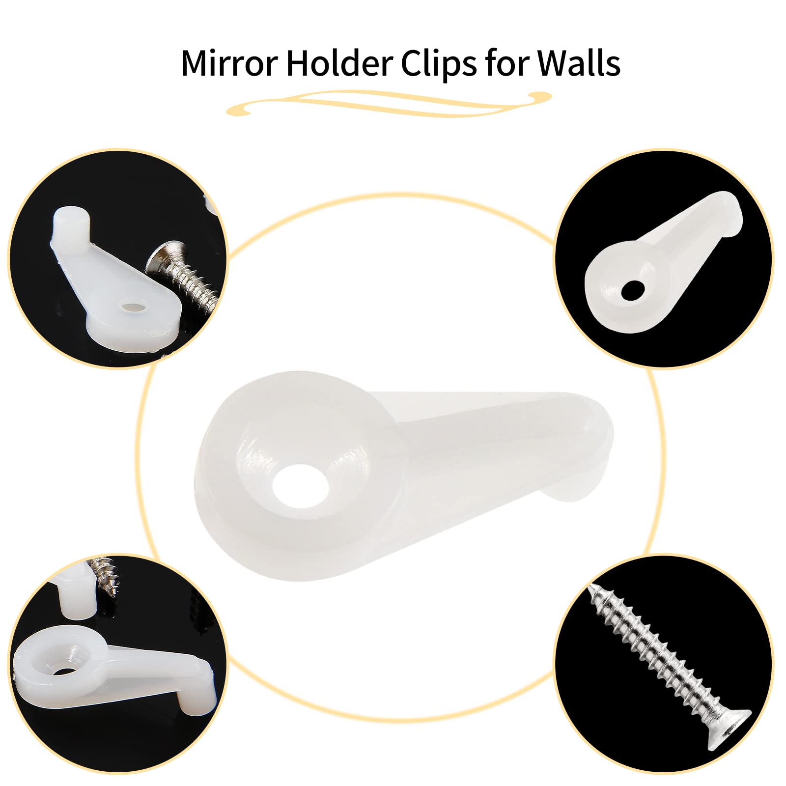 Glass Retainer Clips 60 Pcs – Transparent Mirror Holder Clips With Screws For Cabinet Doors & Windows