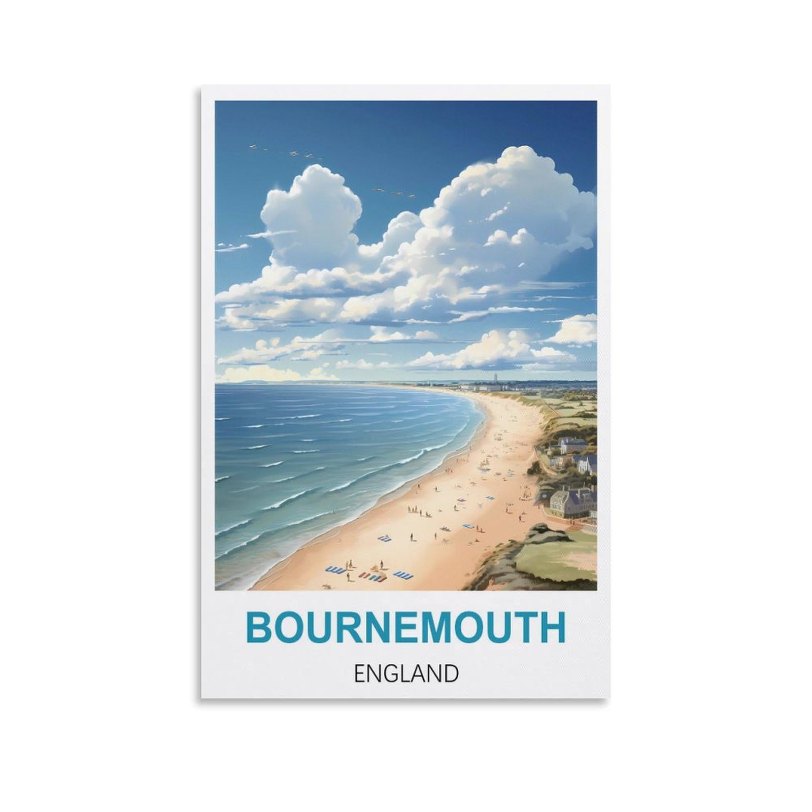 Retro Vintage Metal Tin Sign Bournemouth England Vintage Retro Man Cave Bar Pub Shed Novelty Gift Tin Wall Décor Metal Sign 30x40cm